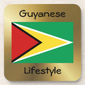 Guyana-Flagge+Text-Untersetzer Getränkeuntersetzer (Vorderseite)