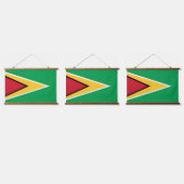 Guyana-Flagge Wandteppich Mit Holzrahmen (Dreifach)