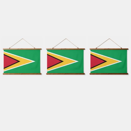 Guyana-Flagge Wandteppich Mit Holzrahmen (Dreifach)