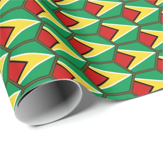 Guyana-Flaggen-Bienenwaben-Packpapier Geschenkpapier (Rolleneckpunkt)