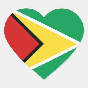Guyana-Flaggen-Herz-Aufkleber Herz-Aufkleber