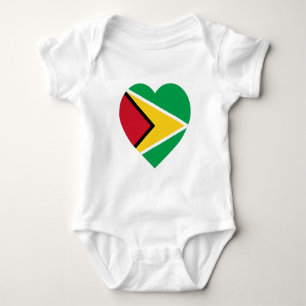 Guyana-Flaggen-Herz Baby Strampler