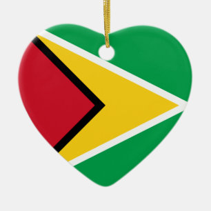 Guyana-Flaggen-Herz Keramikornament