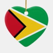 Guyana-Flaggen-Herz Keramikornament (Hinten)