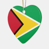 Guyana-Flaggen-Herz Keramikornament (Links)