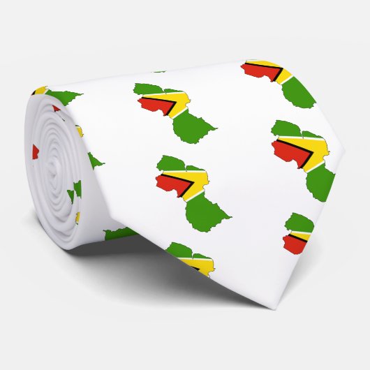 Guyana-Flaggen-Karte Größengleich Krawatte (Gerollt)
