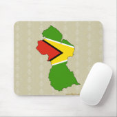 Guyana-Flaggen-Karte Größengleich Mousepad (Mit Mouse)