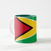 Guyana-Flaggen-Tasse Zweifarbige Tasse (Vorderseite Links)