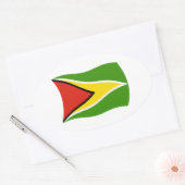 Guyana-Flaggenaufkleber Ovaler Aufkleber (Umschlag)