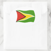 Guyana-Flaggenaufkleber Ovaler Aufkleber (Tasche)