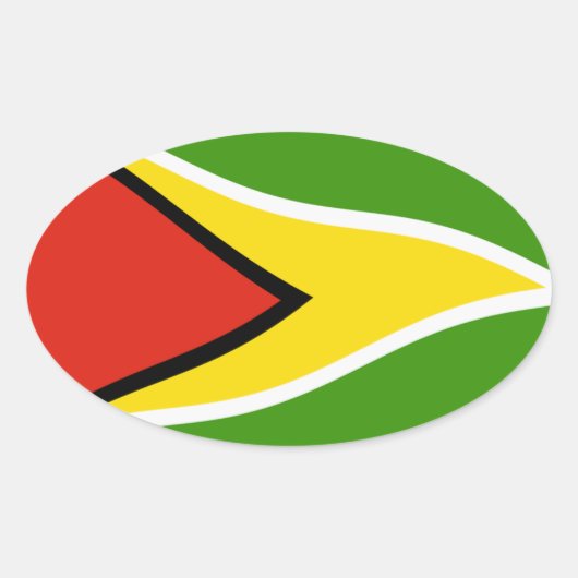 Guyana-Flaggenaufkleber Ovaler Aufkleber (Vorderseite)