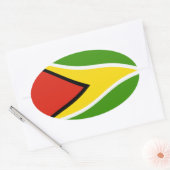 Guyana-Flaggenaufkleber Ovaler Aufkleber (Umschlag)