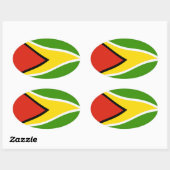 Guyana-Flaggenaufkleber Ovaler Aufkleber (Blatt)