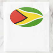 Guyana-Flaggenaufkleber Ovaler Aufkleber (Tasche)