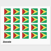 Guyana-Flaggenaufkleber Quadratischer Aufkleber (Blatt)