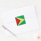 Guyana-Flaggenaufkleber Quadratischer Aufkleber (Umschlag)