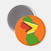Guyana-Flaggenkarte Magnet (Vorderseite/Rückseite)