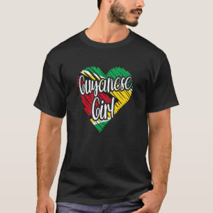 Guyana für Girl Guyanese Herzenflagge für Frauen G T-Shirt