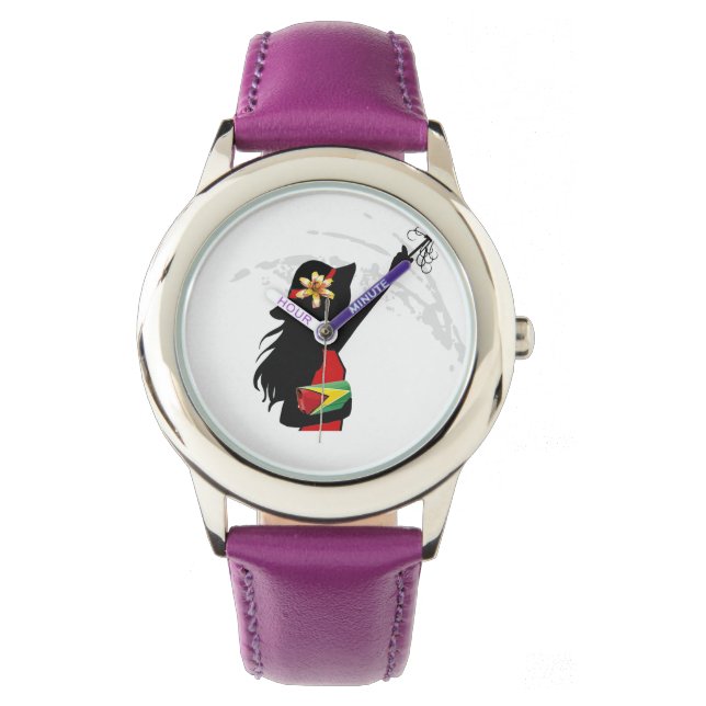 Guyana Girl Kids Watch Armbanduhr (Vorderseite)