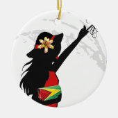 Guyana Girl Round Ornament (Vorne)