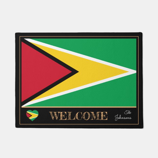 Guyana & Guyana Flag Haus Matten / Sport Willkomme Fußmatte (Vorderseite)