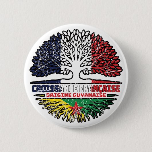 Guyana Guyana Französisch-Tree-Roots-Flag Button (Vorderseite)