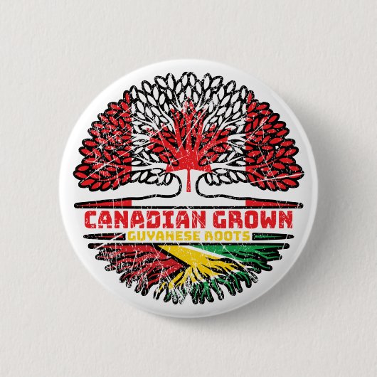 Guyana Guyana Kanadische Tree-Roots-Flagge Button (Vorderseite)