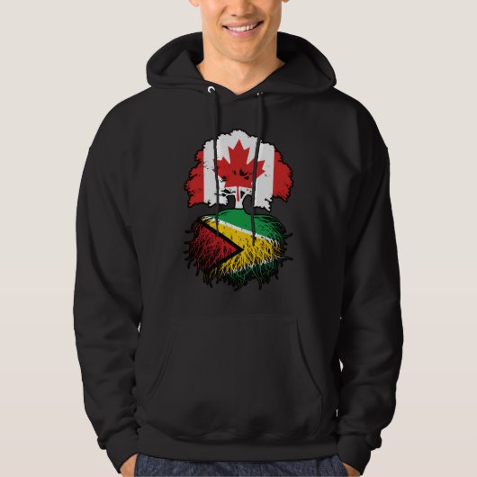 Guyana Guyana Kanadische Tree-Roots-Flagge Hoodie (Vorderseite)