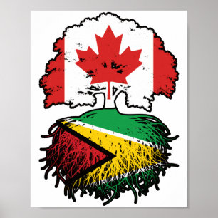 Guyana Guyana Kanadische Tree-Roots-Flagge Poster