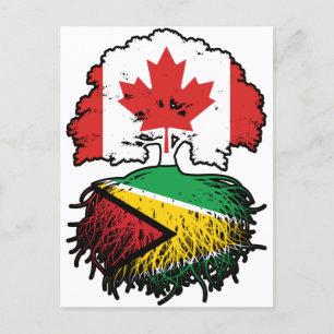 Guyana Guyana Kanadische Tree-Roots-Flagge Postkarte