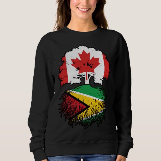Guyana Guyana Kanadische Tree-Roots-Flagge Sweatshirt (Vorderseite)