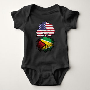 Guyana Guyanese American USA Tree Roots Flag Baby Strampler