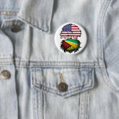 Guyana Guyanese American USA Tree Roots Flag Button (Beispiel)