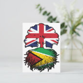 Guyana Guyanese Britische Tree Roots Flag Postkarte (Stehend Vorderseite)