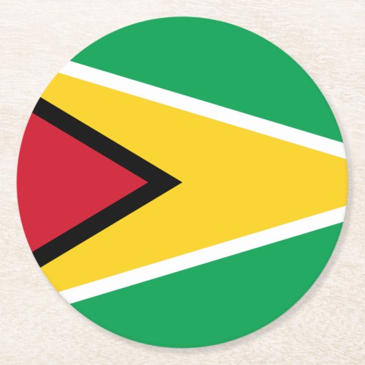 Guyana Guyanese Flag Independence Caribbean Runder Pappuntersetzer (Vorderseite)