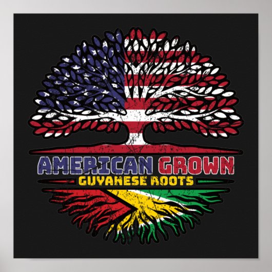 Guyana Guyanese US American USA United States Tree Poster (Vorne)
