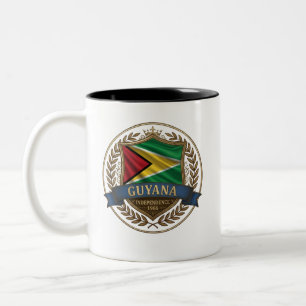 Guyana Heritage Crest   Karibischer Stolz Zweifarbige Tasse