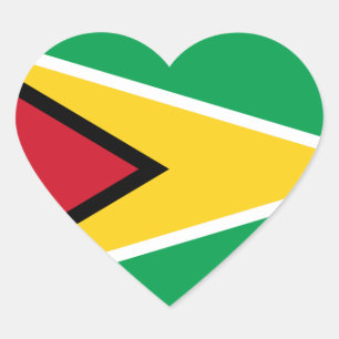 Guyana Herz-Aufkleber