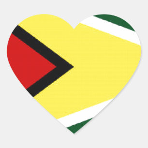 Guyana Herz-Aufkleber