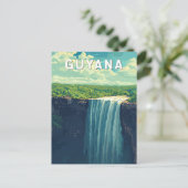 Guyana Illustration Travel Art Vintag Postkarte (Stehend Vorderseite)