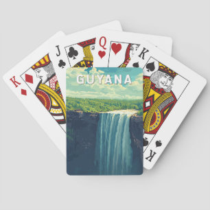 Guyana Illustration Travel Art Vintag Spielkarten