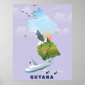 Guyana illustriertes Kartenposter Poster (Vorne)
