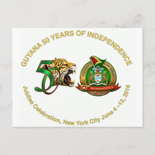 Guyana-Jubiläumspost Postkarte (Vorderseite)