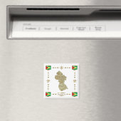 Guyana Karte + Flaggen Magnet (In Situ (Geschirrspüler))