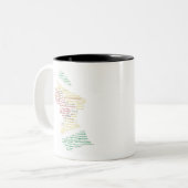 Guyana Karte mit Distrikten Zweifarbige Tasse (Vorderseite Links)