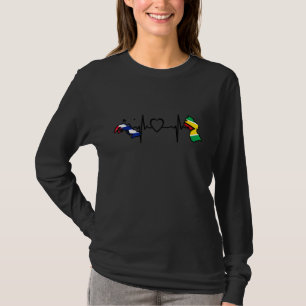 Guyana Kuba Flag Guyanese Brasilianischer Herzschl T-Shirt