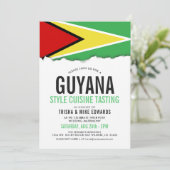 Guyana Küche| Party Flag Weißer Einladung (Stehend Vorderseite)