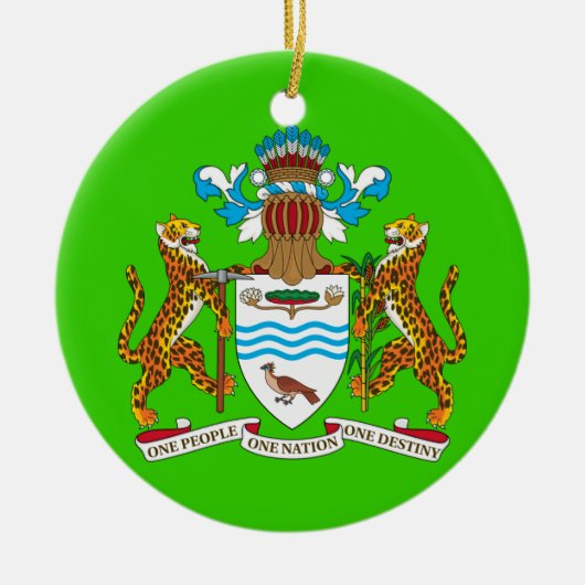 GUYANA* kundenspezifische Weihnachtsverzierung Keramikornament (Vorne)