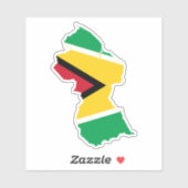 Guyana Land und Flagge Aufkleber (Blatt)