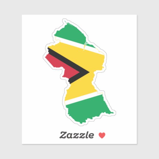 Guyana Land und Flagge Aufkleber (Blatt)